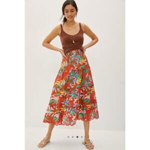 Anthropologie Maeve Tahiti Tiered Maxi Skirt Size Medium